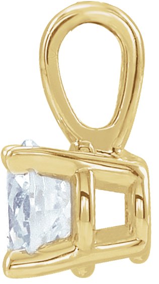14K Gold Round Natural Diamond Birthstone Necklace or Pendant - Yellow Gold - view 2