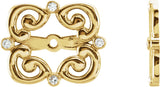 14K Gold Natural Diamond Vintage-Inspired Earring Jackets II - Yellow Gold