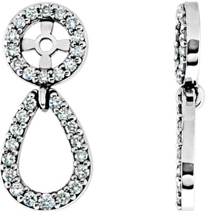 Platinum Natural Diamond Accented Earring Jackets