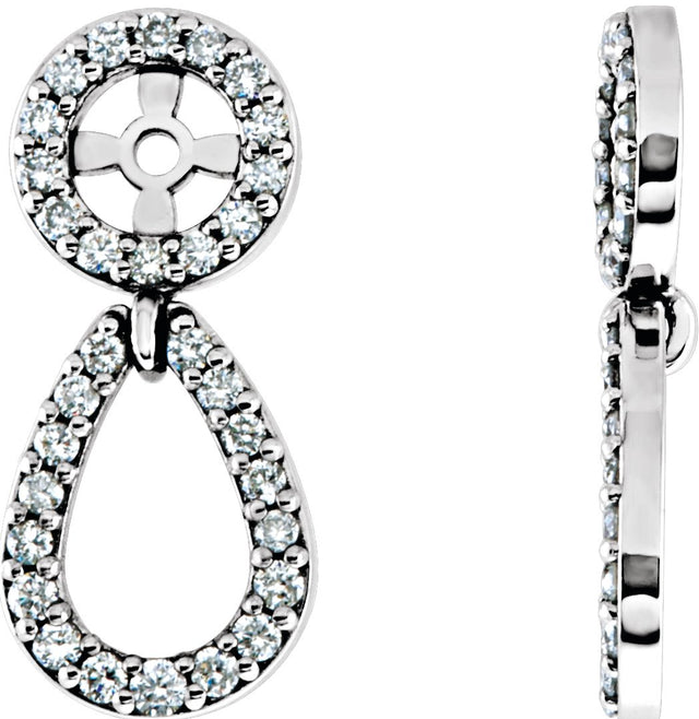 Platinum Natural Diamond Accented Earring Jackets