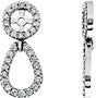 14K Gold Natural Diamond Accented Earring Jackets IV - White Gold