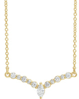 14K Gold Accented V Necklace or Necklace Center - Yellow Gold