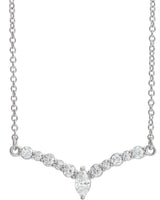 Platinum Accented V Necklace or Necklace Center