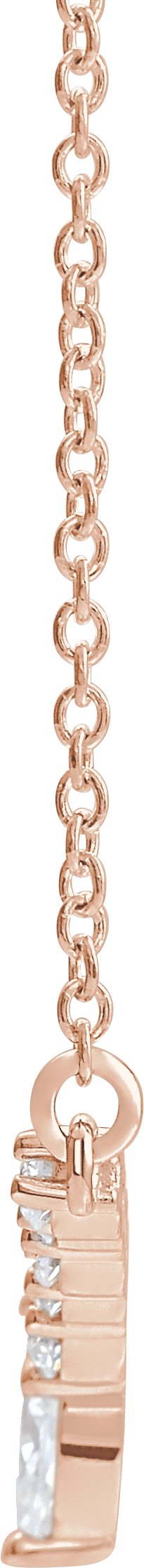 14K Gold Accented V Necklace or Necklace Center - Rose Gold - view 2