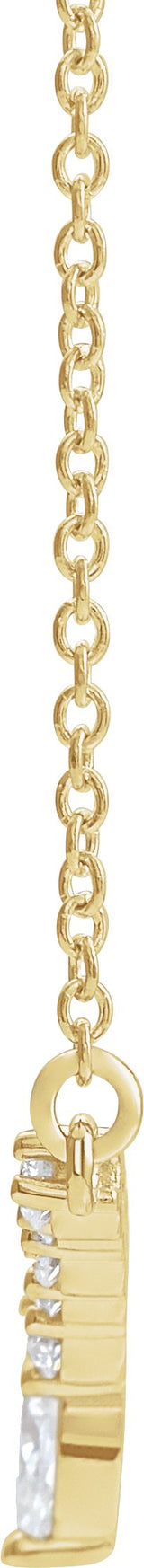 14K Gold Accented V Necklace or Necklace Center - Yellow Gold - view 2