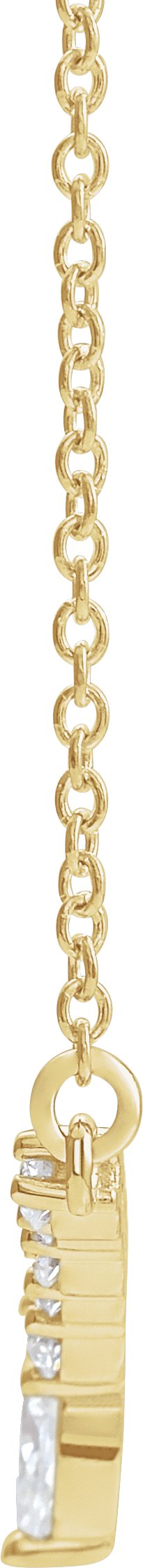 14K Gold Accented V Necklace or Necklace Center - Yellow Gold - view 2