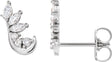 14K Gold Marquise Natural Diamond Accented Ear Climbers - White Gold