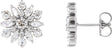 Platinum Round Natural Diamond Vintage-Inspired Cluster Earrings