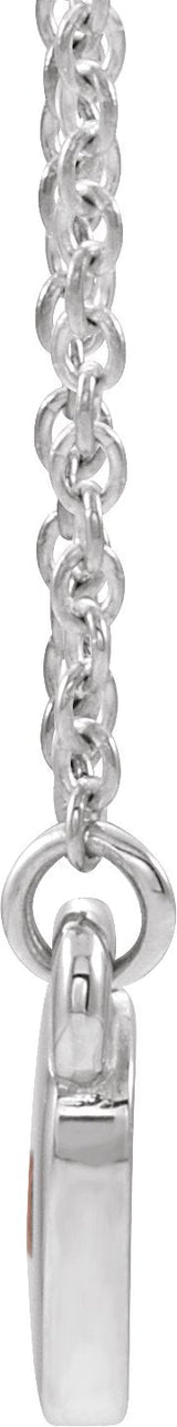 14K Gold Round Natural Citrine Heart Necklace - White Gold - view 2