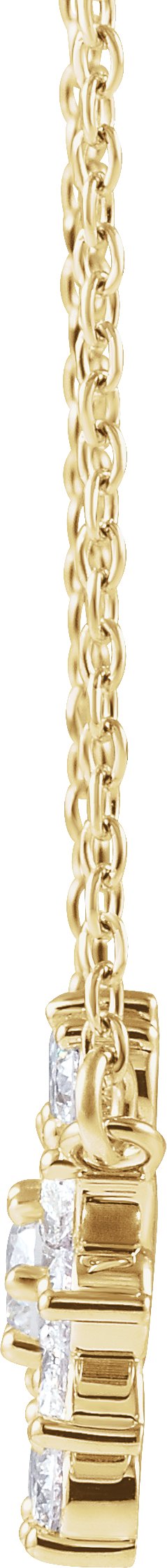 14K Gold Round Natural Diamond Vintage-Inspired Necklace - Yellow Gold - view 2