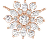 14K Gold Round Natural Diamond Vintage-Inspired Necklace - Rose Gold