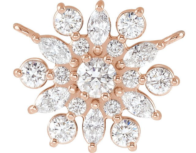 14K Gold Round Lab-Grown Diamond Vintage-Inspired Necklace - Rose Gold