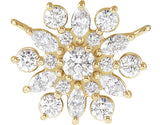 14K Gold Round Natural Diamond Vintage-Inspired Necklace - Yellow Gold