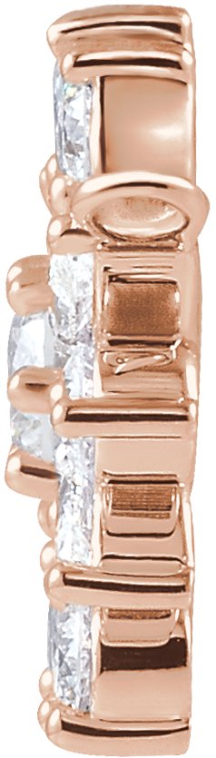 14K Gold Round Lab-Grown Diamond Vintage-Inspired Necklace - Rose Gold - view 2