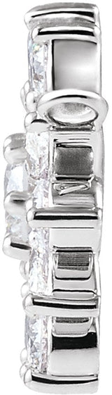 14K Gold Round Lab-Grown Diamond Vintage-Inspired Necklace - White Gold - view 2