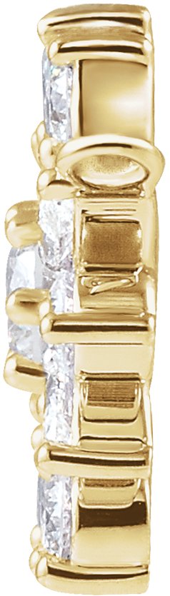 14K Gold Round Natural Diamond Vintage-Inspired Necklace - Yellow Gold - view 2