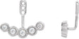 14K Gold Natural Diamond Bezel-Set Bar Front-Back Earring Jackets - White Gold