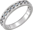 Platinum Round Natural Aquamarine Stackable Ring