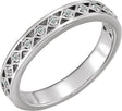 14K Gold Round Natural Diamond Stackable Ring VII - White Gold
