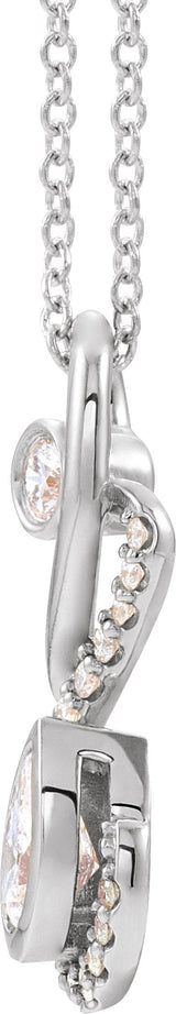 Platinum Pear Natural Diamond Freeform Necklace or Pendant - view 2