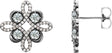 Platinum Round Natural Diamond Clover Earrings – 2.5mm Stones
