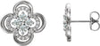 Platinum Round Natural Diamond Clover Earrings II