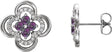 Platinum Round Natural Alexandrite Clover Earrings – 2.5mm Stones