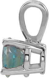 14K Gold Round Lab-Grown Alexandrite Birthstone Necklace or Pendant - White Gold - view 2