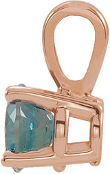 14K Gold Round Lab-Grown Alexandrite Birthstone Necklace or Pendant - Rose Gold - view 2