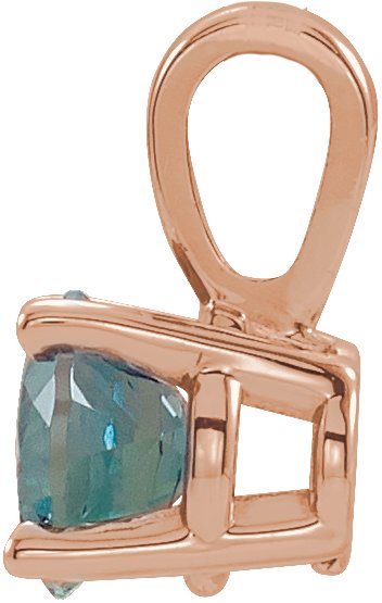 14K Gold Round Lab-Grown Alexandrite Birthstone Necklace or Pendant - Rose Gold - view 2