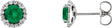 Platinum Lab-Grown Emerald Round 4-Prong Halo-Style Earrings – 3-6mm Stones