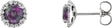 Platinum Natural Alexandrite Round 4-Prong Halo-Style Earrings