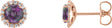 14K Gold Lab-Grown Alexandrite Round 4-Prong Halo-Style Earrings – 3-6mm Stones - Rose Gold