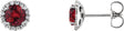 Platinum Lab-Grown Ruby Round 4-Prong Halo-Style Earrings – 3-6mm Stones