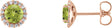 14K Gold Natural Peridot Round 4-Prong Halo-Style Earrings – 3-6mm Stones - Rose Gold