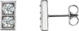 14K Gold Round Natural Diamond Two-Stone Earrings - White Gold