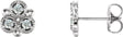 Platinum Round Natural Diamond Three-Stone Earrings