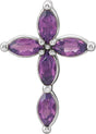Platinum Marquise Lab-Grown Alexandrite Cross Necklace or Pendant