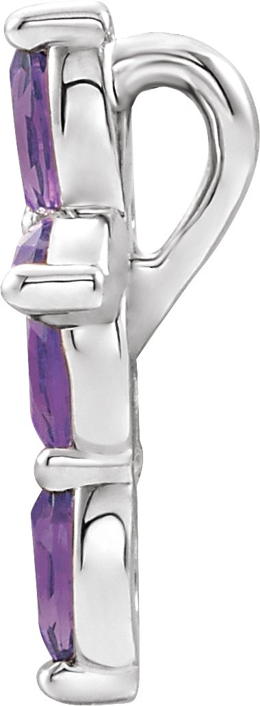 Platinum Marquise Lab-Grown Alexandrite Cross Necklace or Pendant - view 2