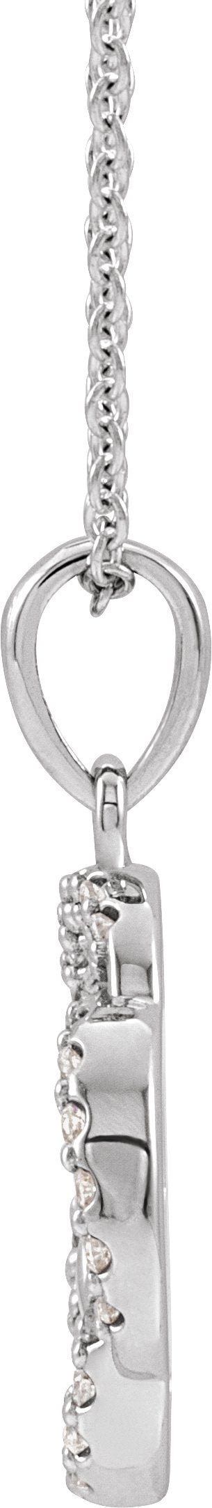 14K Gold Round Natural Diamond Five-Fold Celtic-Inspired Necklace or Pendant - White Gold - view 2