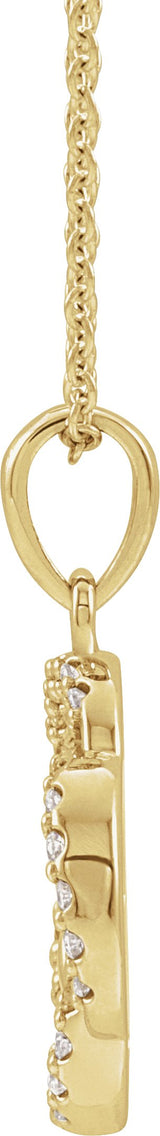 14K Gold Round Natural Diamond Five-Fold Celtic-Inspired Necklace or Pendant - Yellow Gold - view 2