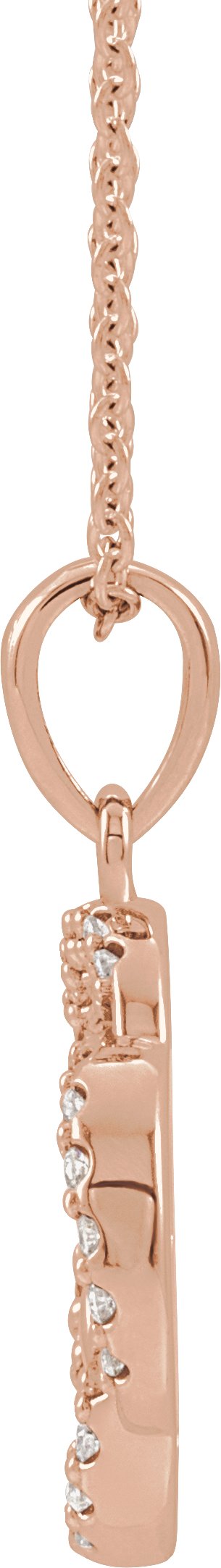 14K Gold Round Natural Diamond Five-Fold Celtic-Inspired Necklace or Pendant - Rose Gold - view 2