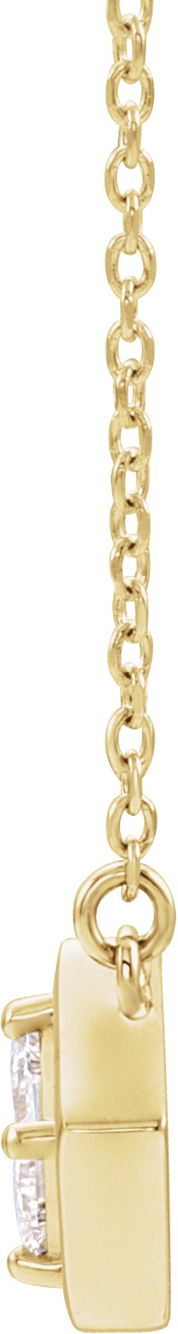 14K Gold Square Natural Diamond Geometric Necklace - Yellow Gold - view 2