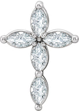 Platinum Marquise Natural Diamond Cross Necklace or Pendant