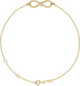 14K Gold Round Natural Diamond Accented Infinity-Inspired Bracelet - Yellow Gold
