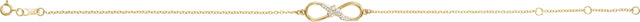14K Gold Round Natural Diamond Accented Infinity-Inspired Bracelet - Yellow Gold - view 2