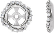 14K Gold Natural Diamond Halo-Style Earring Jackets XVII - White Gold