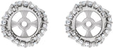 Platinum Natural Diamond Halo-Style Earring Jackets V
