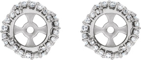 Platinum Natural Diamond Halo-Style Earring Jackets V