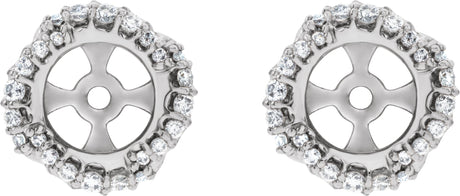 Platinum Natural Diamond Halo-Style Earring Jackets V
